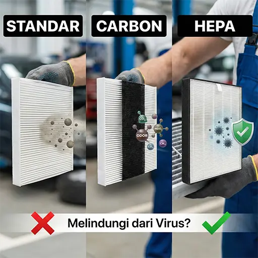 Filter Kabin Standar vs HEPA vs Carbon