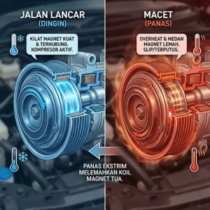 Mengapa AC Tiba-Tiba Panas Saat Macet, Tapi Dingin Saat Jalan Lancar