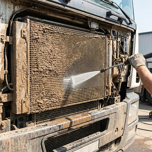 Mengatasi Masalah Kondensor truk Sering Tertutup Lumpur