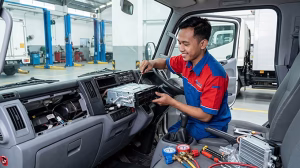 Instalasi AC Baru pada Truk Canter